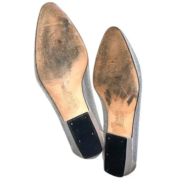 Timothy Hitsman Anchor Accented Silver Mesh Flats size 7 - Picture 10 of 15